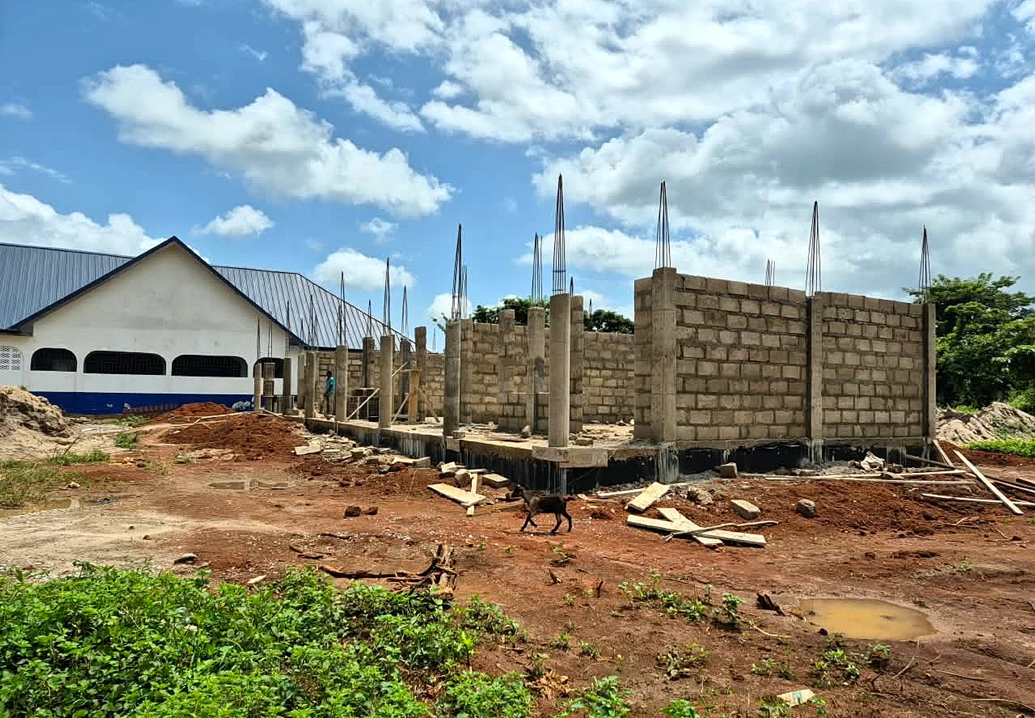 Construction of 3Unit Classroom block For OLA Prepare School at Techimantia - Ground and concrete works 04