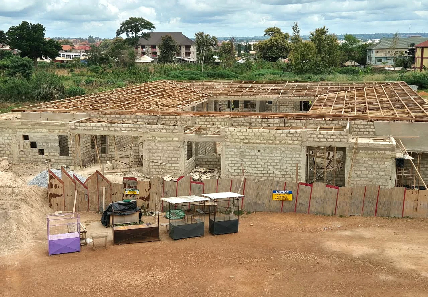 Construction of 9unit classroom blocks as creche for UENR BASIC SCHOOL at Sunyani - Roofing and shell detail 10